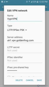 configure VPN no Android