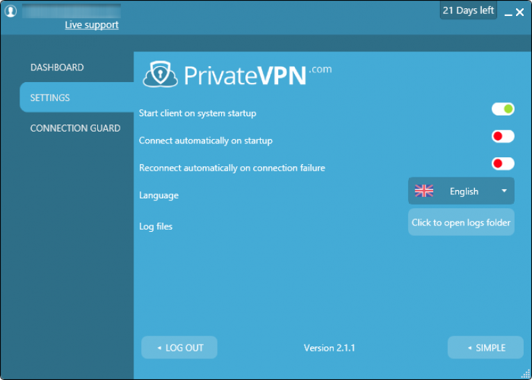 private vpn configuraçoes